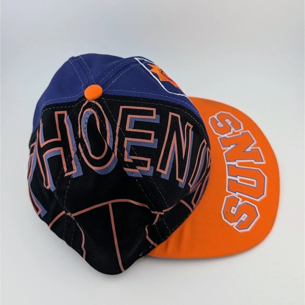 Vintage Phoenix Suns‎ 90s Drew Pearson Snapback Hat Youth NBA Split Panel